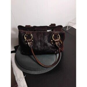 Valarie Steven  Studded cowhide Purse  Dark Brown Pelt 12 X 8